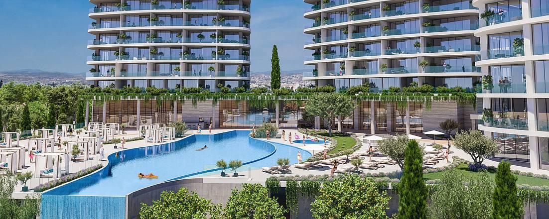 В Лимассоле завершилась первая фаза строительства жилой башни в Limassol Blu Marine