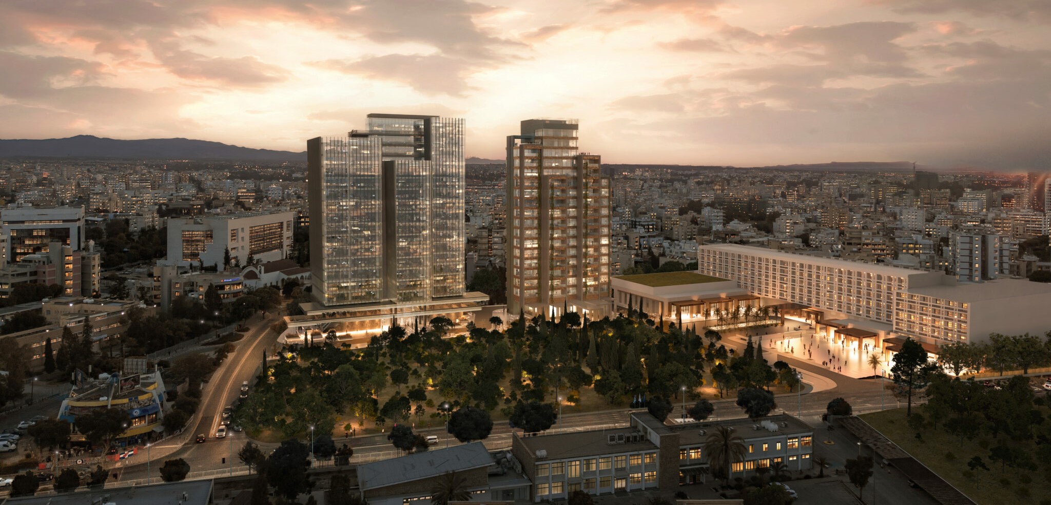 How is work progressing on The Landmark Nicosia project?