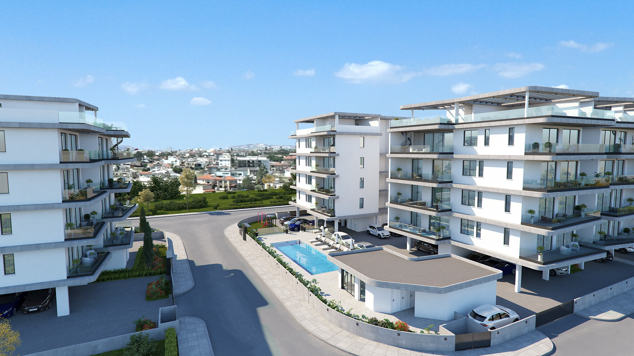 Lotus Residence: элитные апартаменты с видом на море и частными бассейнами на крыше в Ларнаке